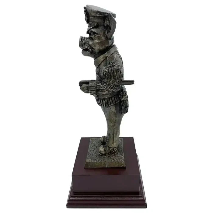 Side profile of Drill Pig Sergeant Bronze Resin Statue showing detailed uniform and baton, perfect for military sculpture collections.  from  John Bull Clothing