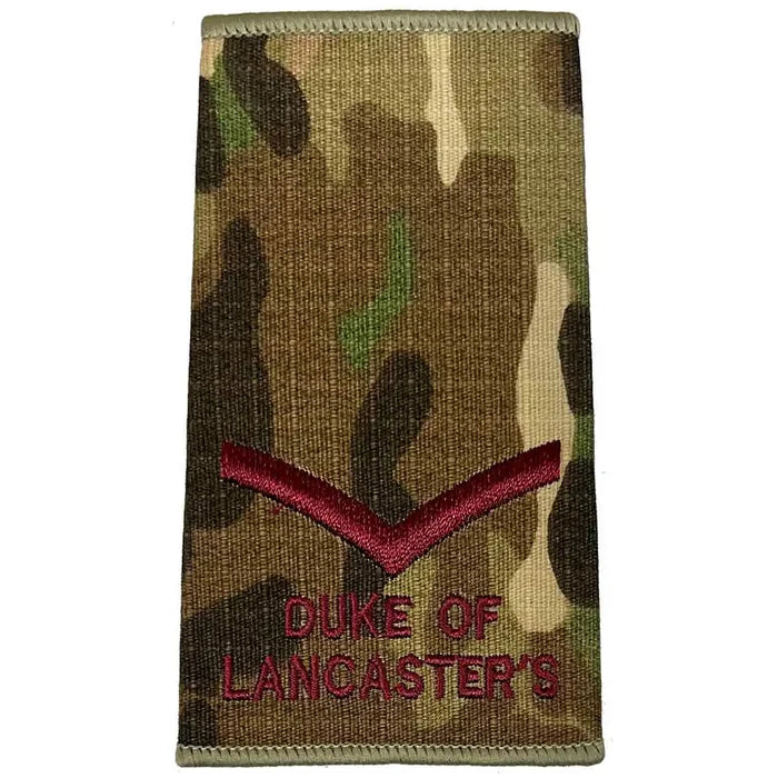 Duke of Lancasters Multicam Rank Slides (Pair) - John Bull Clothing Lance Corporal from  John Bull Clothing