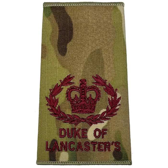 Duke of Lancasters Multicam Rank Slides (Pair) - John Bull Clothing WO2 RQMS - Crown & Laurel Wreath from  John Bull Clothing