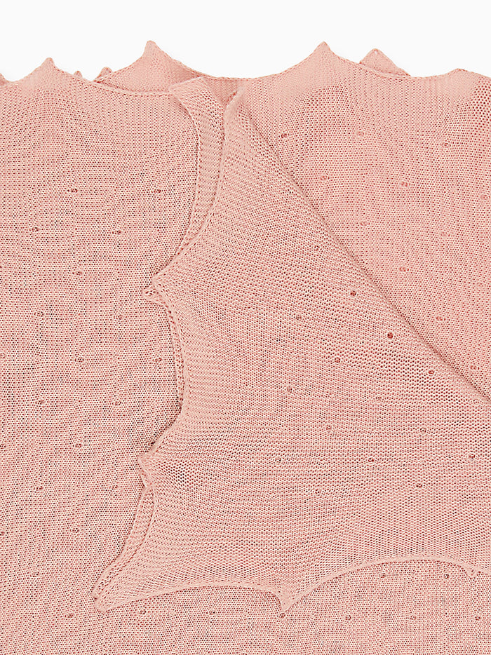 Dusty Pink Openwork Cotton Baby Blanket