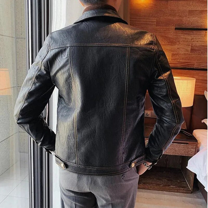ECO leather jacket - AntoniosClothing - Black1