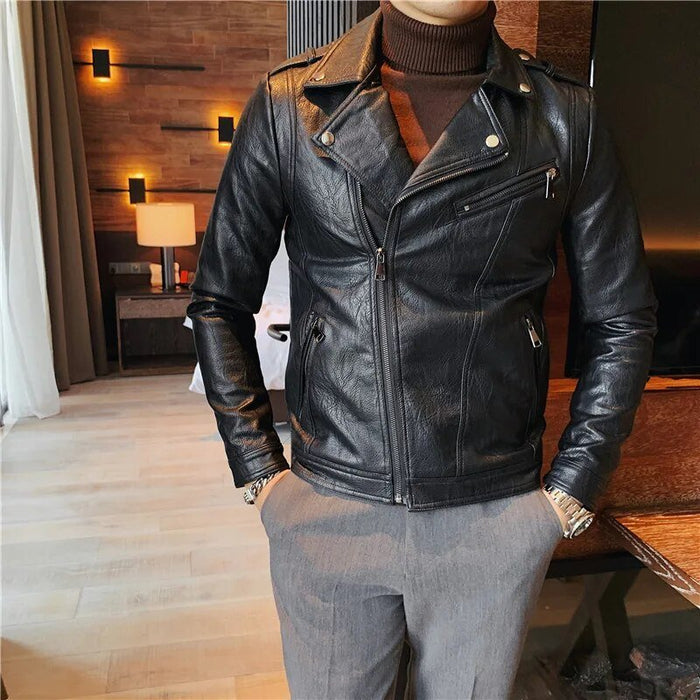 ECO leather jacket - AntoniosClothing - Black1