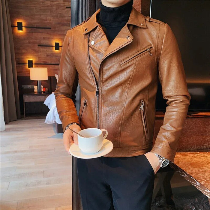 ECO leather jacket - AntoniosClothing - Black1