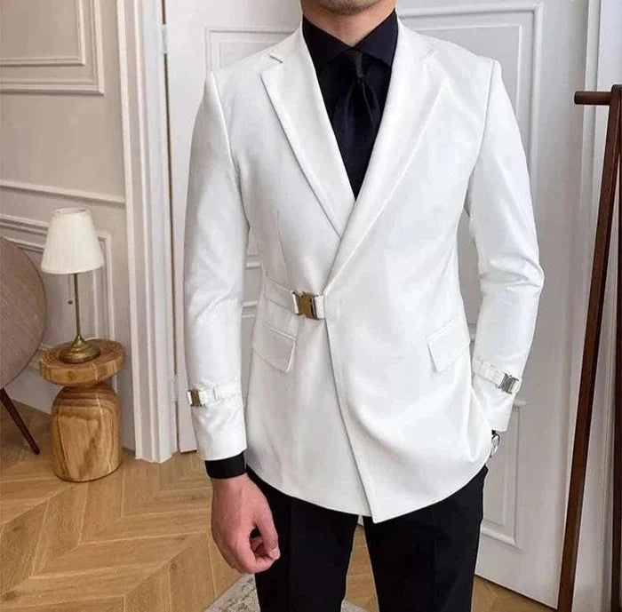 Elegant slim fit suit jacket - AntoniosClothing - Black