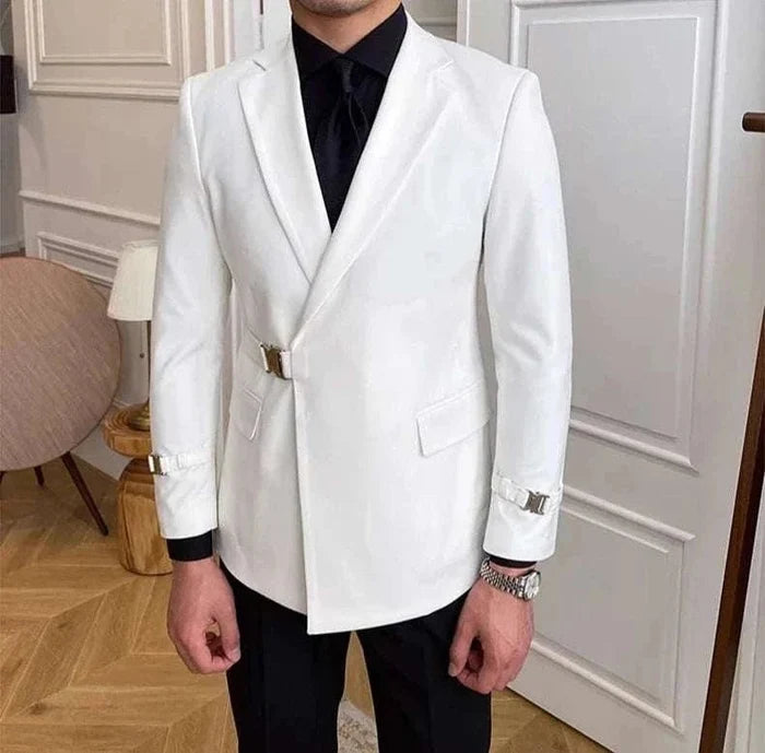 Elegant slim fit suit jacket - AntoniosClothing - Black