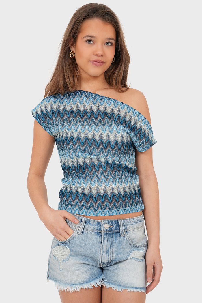 "Elin" top blue