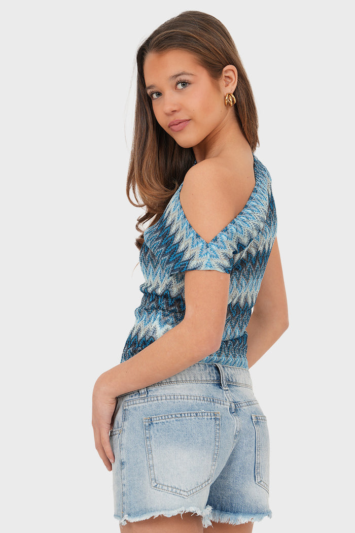 "Elin" top blue