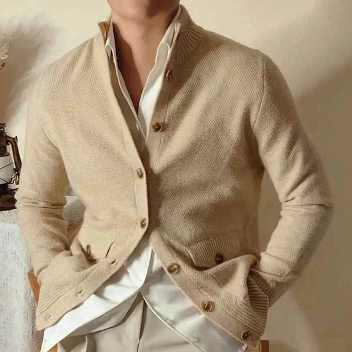 Fall/winter business casual cardigan - AntoniosClothing - Khaki