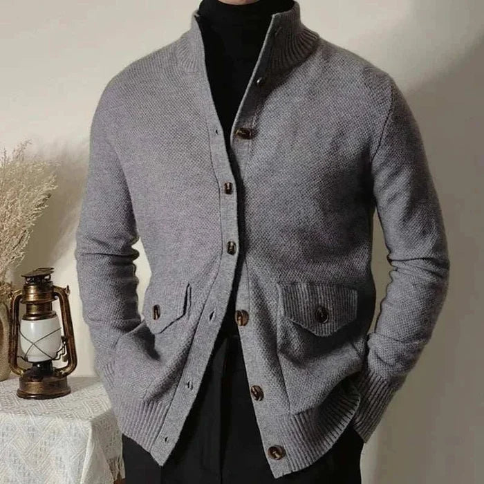 Fall/winter business casual cardigan - AntoniosClothing - Gray