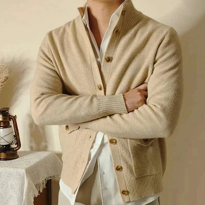 Fall/winter business casual cardigan - AntoniosClothing - Gray