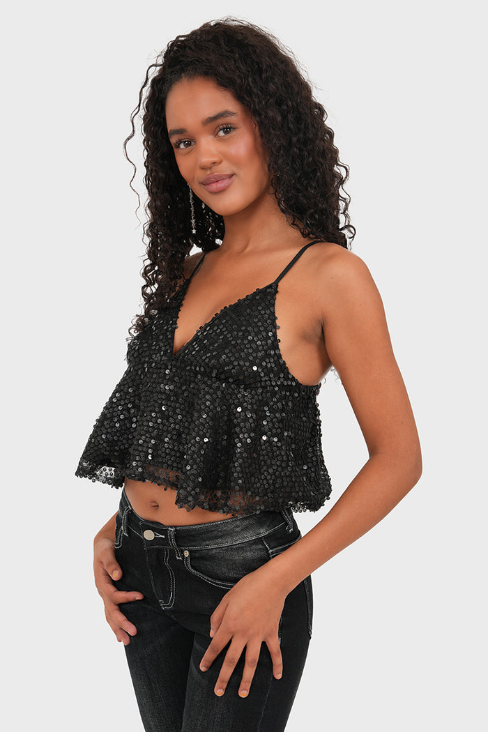 "Festive" top black