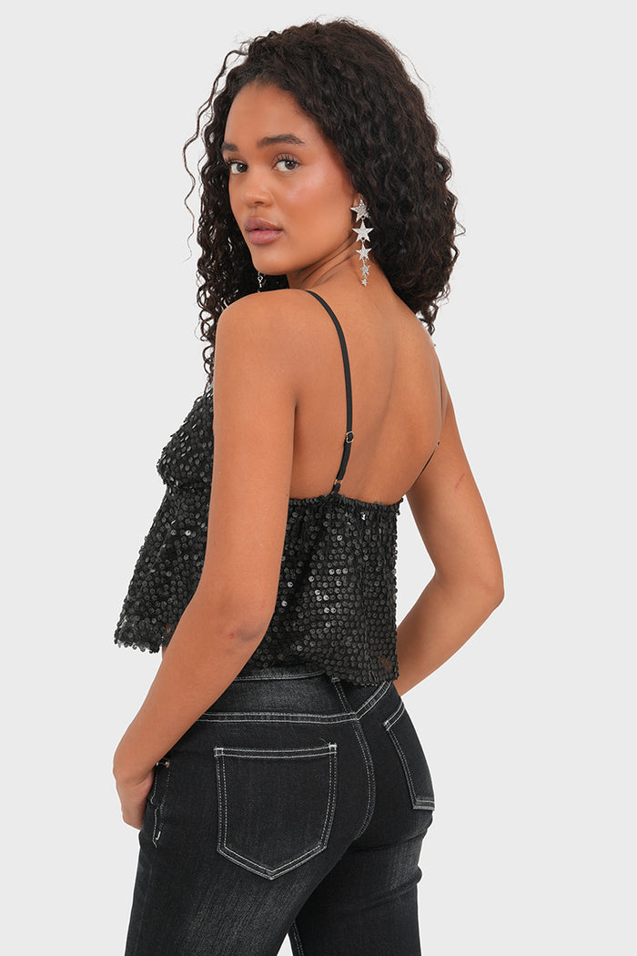 "Festive" top black