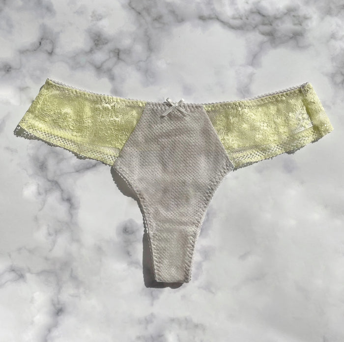 Floral Thong | Gray