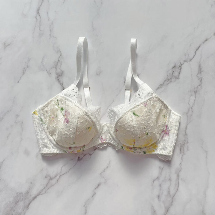 Flower Garden Underwire Bra | White