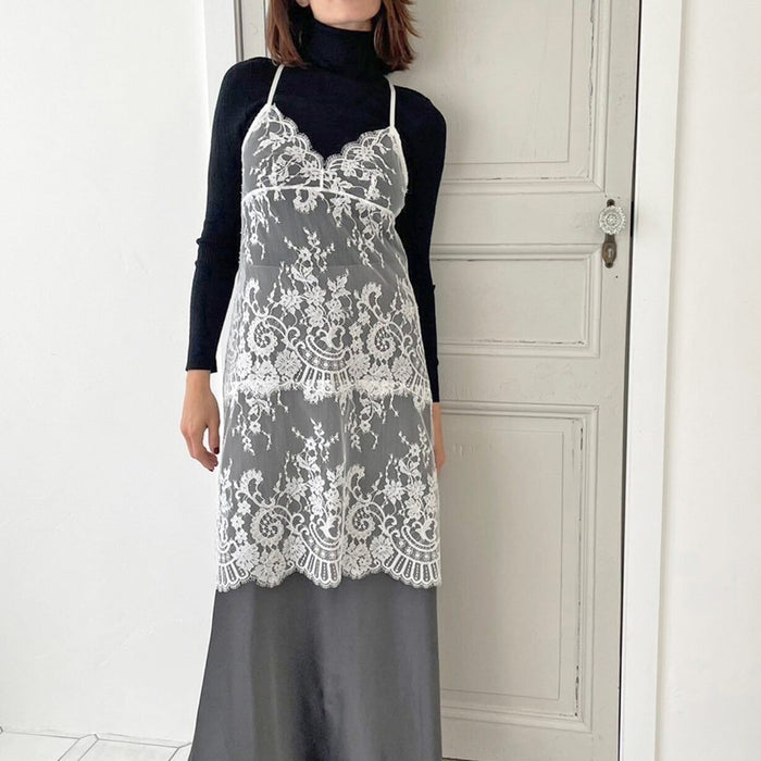 Flower Paisley Long Camisole | White