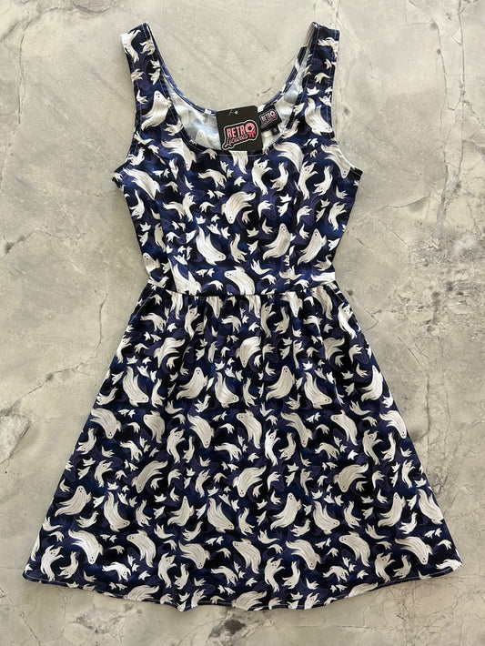 Flying Ghosts Shorter Length Fit & Flare Dress