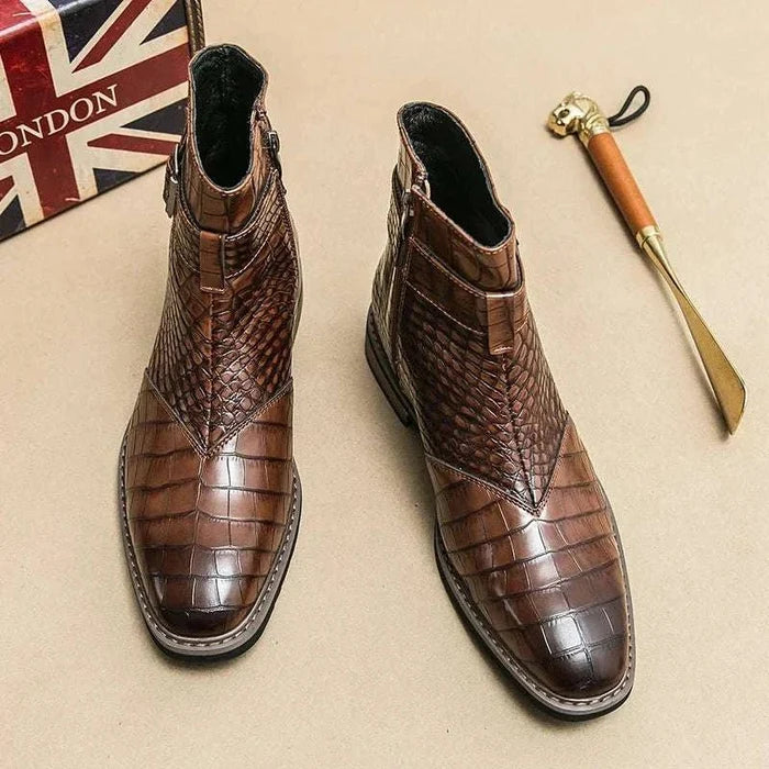 Formal pointed retro boots - AntoniosClothing - Brown