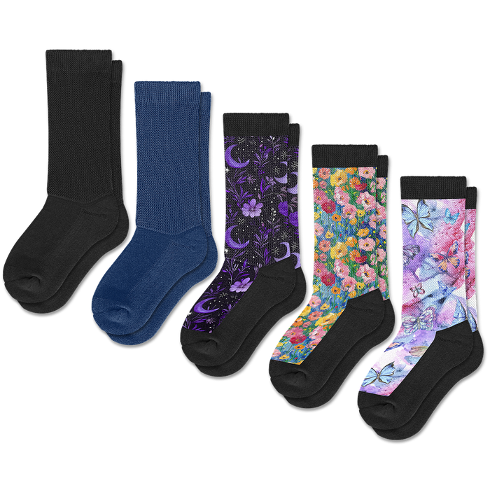 Viasox Garden Glow Comfort EasyStretch™ Socks Bundle 5-Pack side view