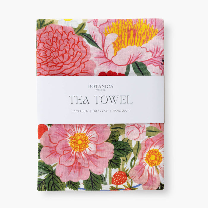 Garden Vase Linen Tea Towel - Botanica Paper Co.