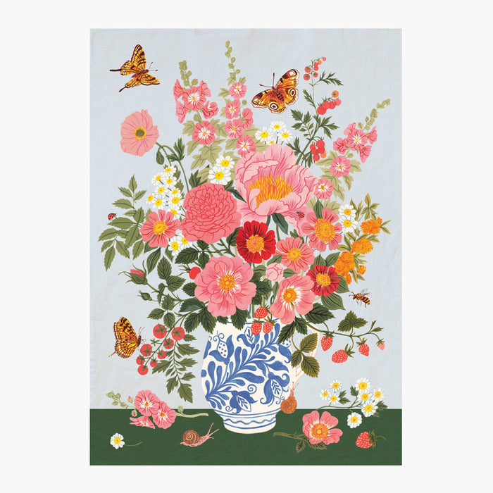 Garden Vase Linen Tea Towel - Botanica Paper Co.