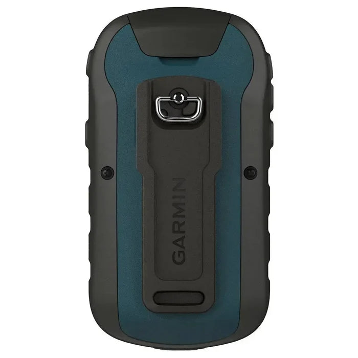 Rear view of the Garmin eTrex 22x GPS device featuring a rugged design with a secure clip for easy attachment during outdoor adventures.  from  John Bull Clothing