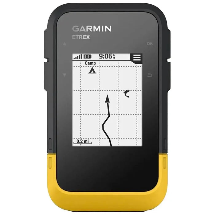 Garmin eTrex SE Handheld GPS Device with a route navigation screen, providing precise tracking for hikers and campers in remote areas.  from  John Bull Clothing