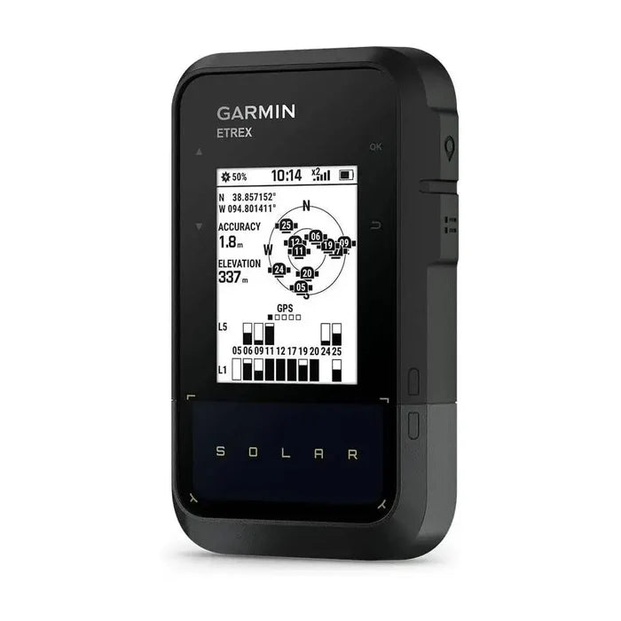 Garmin eTrex Solar Powered Hiking GPS Handheld with precise satellite positioning and elevation tracking for reliable navigation.  from  John Bull Clothing