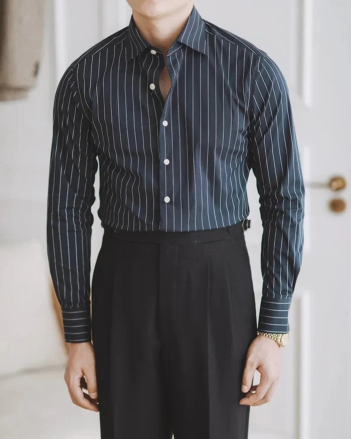 Gentleman premium shirt - AntoniosClothing - Navy Blue
