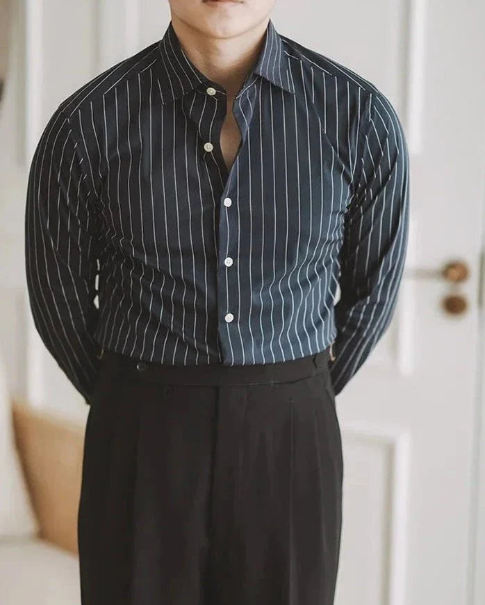 Gentleman premium shirt - AntoniosClothing - Navy Blue