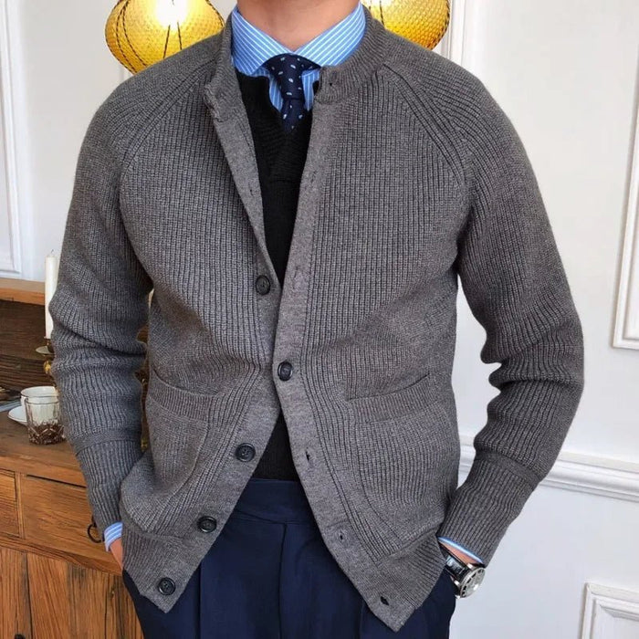 Gentleman winter cardigan - AntoniosClothing - Gray