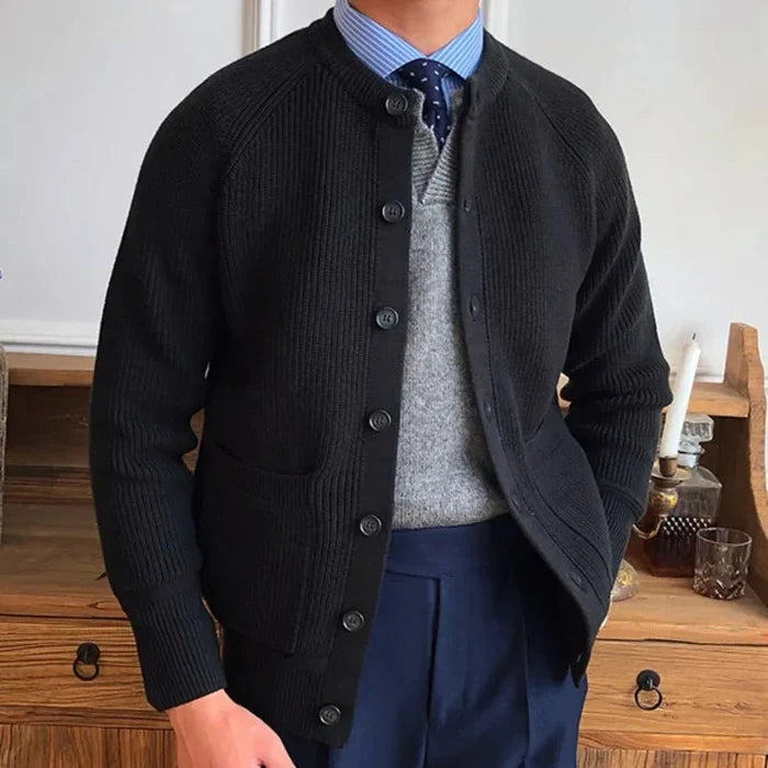 Gentleman winter cardigan - AntoniosClothing - Black