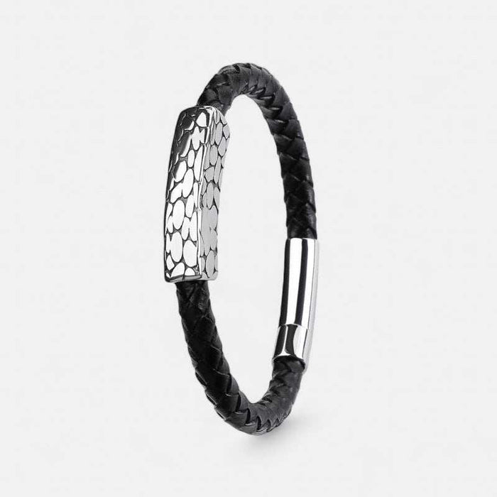 Genuine leather braided bracelet - AntoniosClothing - Green