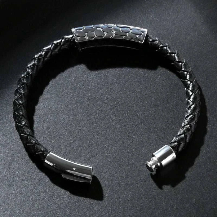 Genuine leather braided bracelet - AntoniosClothing - Green