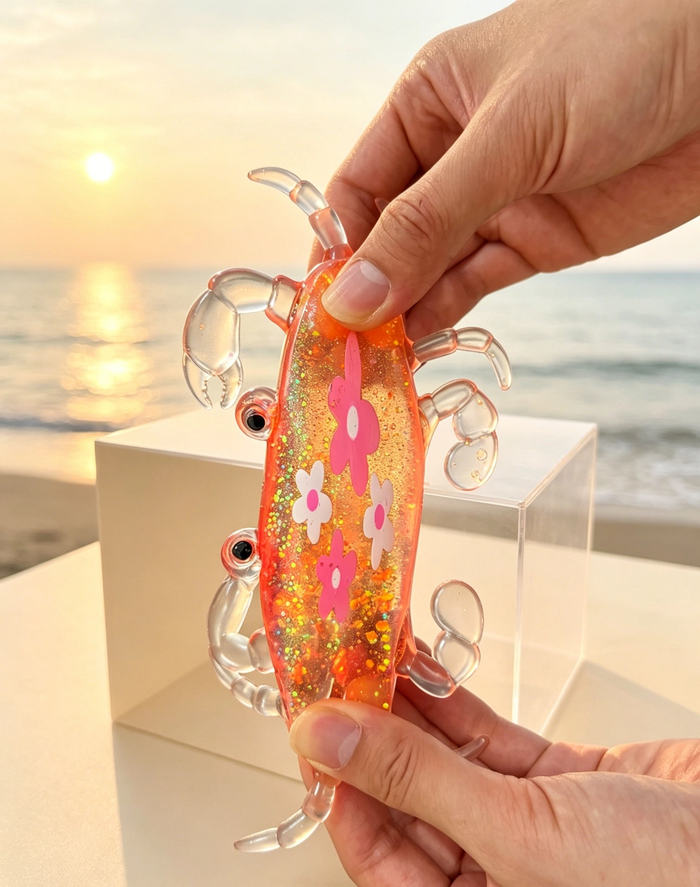 Glitter Flower Crab Sugar Squish Toy