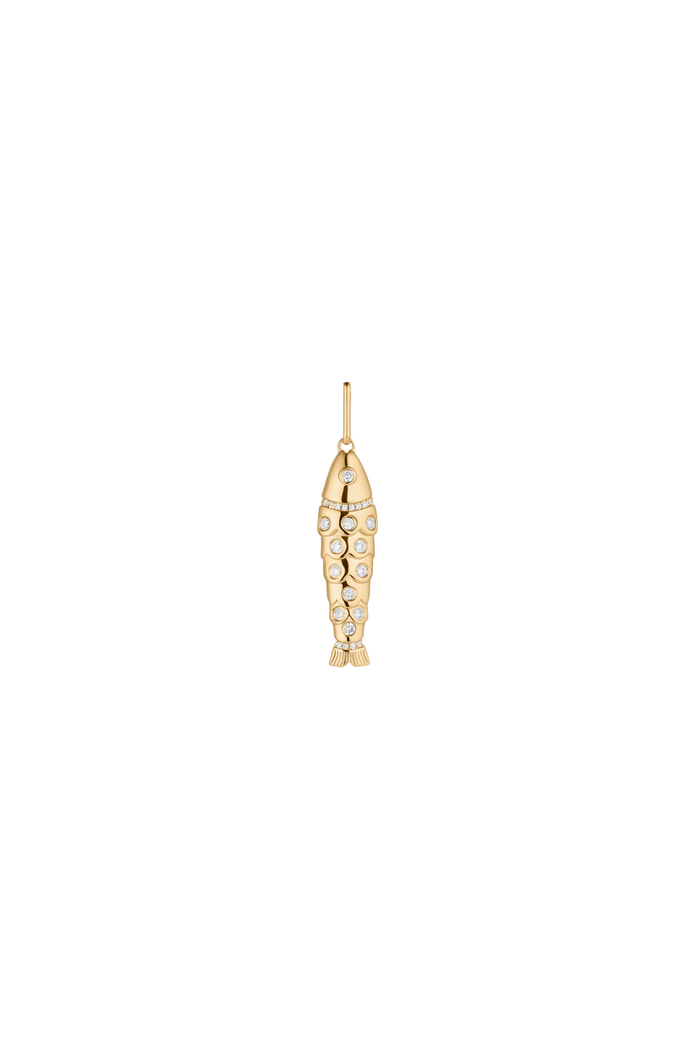 Thatch Goldie Pavé Fish Charm in gold