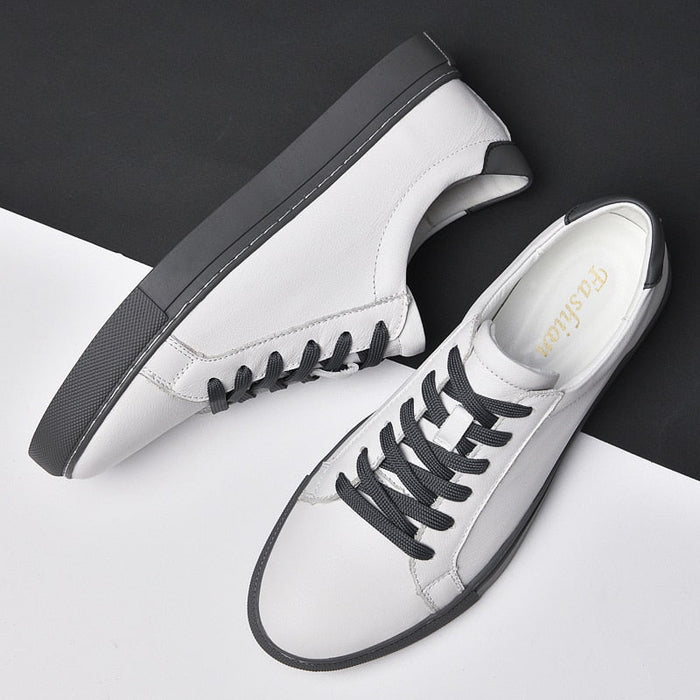 Golf Genuine Leather Shoes - AntoniosClothing - White Gray