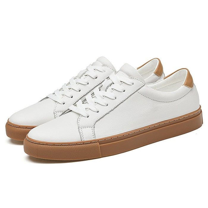Golf Genuine Leather Shoes - AntoniosClothing - White Yellow