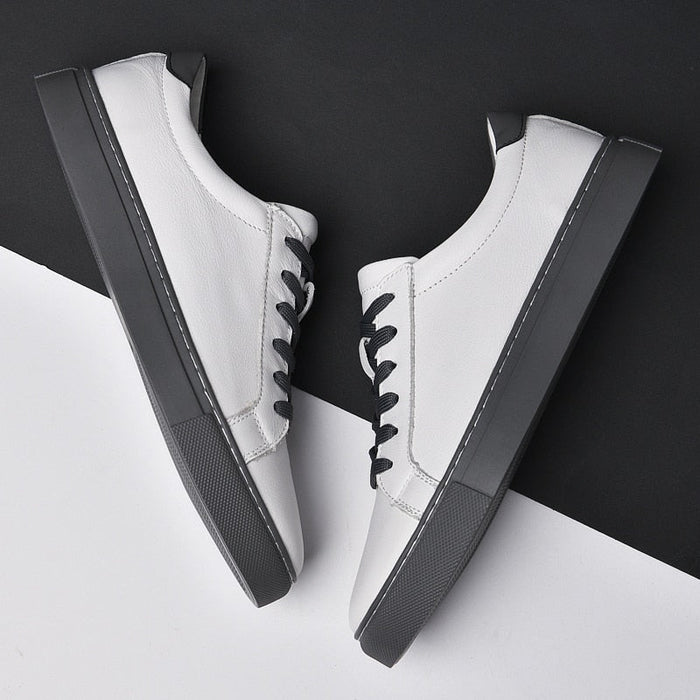 Golf Genuine Leather Shoes - AntoniosClothing - White Yellow