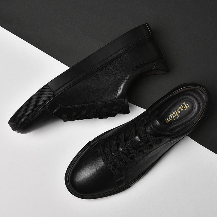 Golf Genuine Leather Shoes - AntoniosClothing - White Yellow
