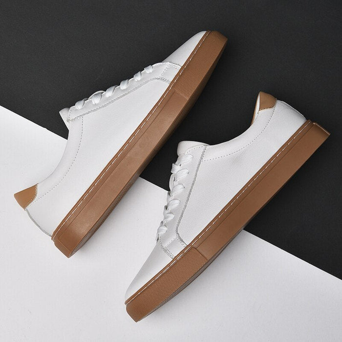 Golf Genuine Leather Shoes - AntoniosClothing - White Yellow