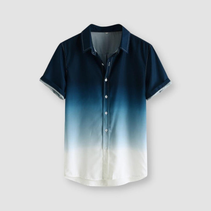 Gradient Cotton Loose Shirt - AntoniosClothing - Navy