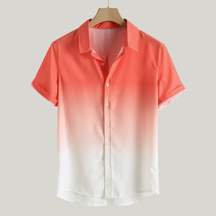 Gradient Cotton Loose Shirt - AntoniosClothing - Orange