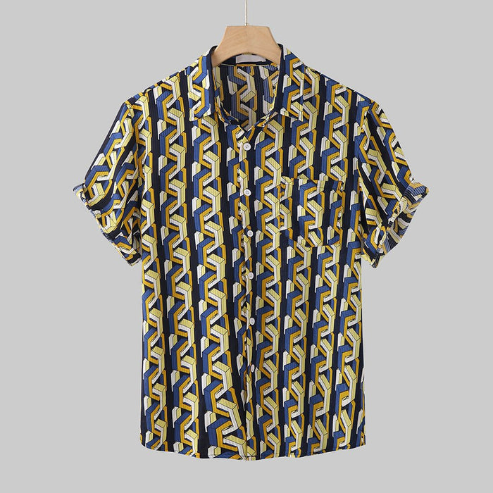 Gradient Cotton Loose Shirt - AntoniosClothing - Yellow