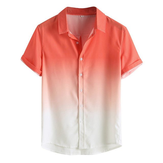 Gradient Cotton Loose Shirt - AntoniosClothing - Orange