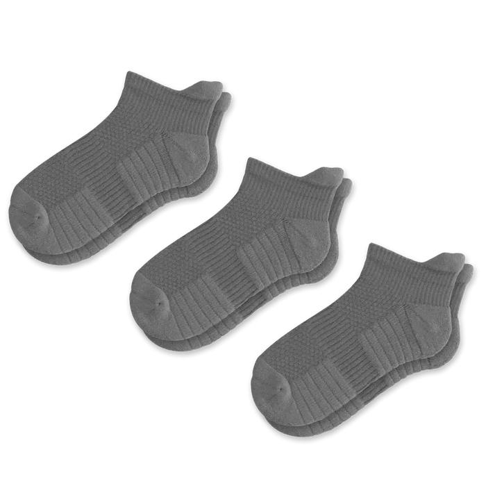 Viasox Gray Ankle Compression Socks Bundle 3-Pack front view