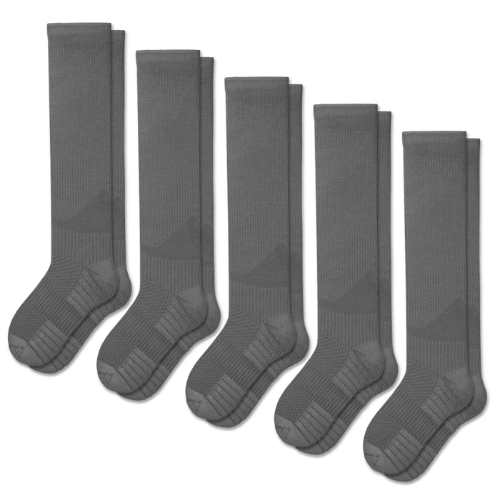 Viasox Gray Compression Socks Bundle 5-Pack front view