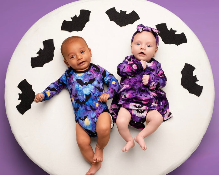 Halloween | Midnight Bats | Bamboo Baby Onesie