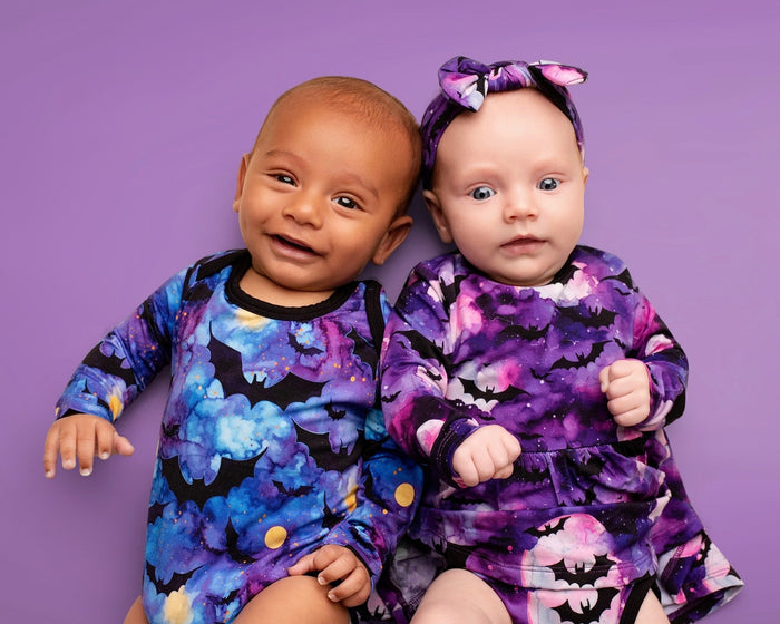 Halloween | Midnight Bats | Bamboo Baby Onesie