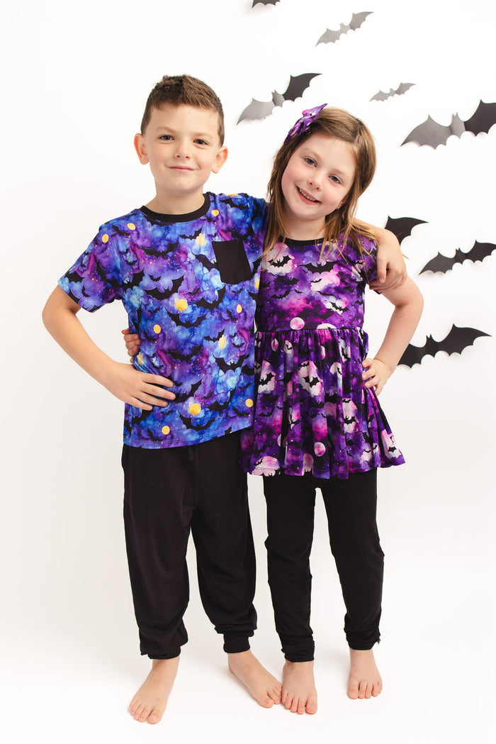 Halloween | Midnight Bats | Bamboo Pocket Tee & Joggers Set