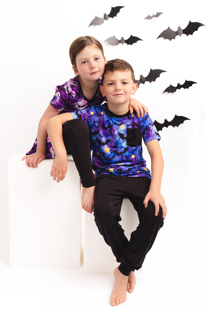 Halloween | Midnight Bats | Bamboo Pocket Tee & Joggers Set